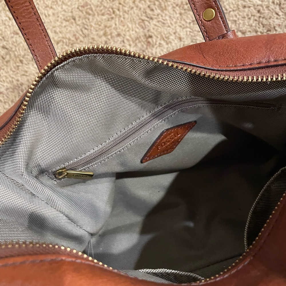 Fossil Brown Leather Crossbody Satchel - Picture 4 of 7